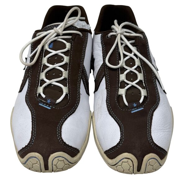 Converse Womens All Star Brown White Leather Lace Up Sneakers 5W445 Size 10 - Picture 2 of 13